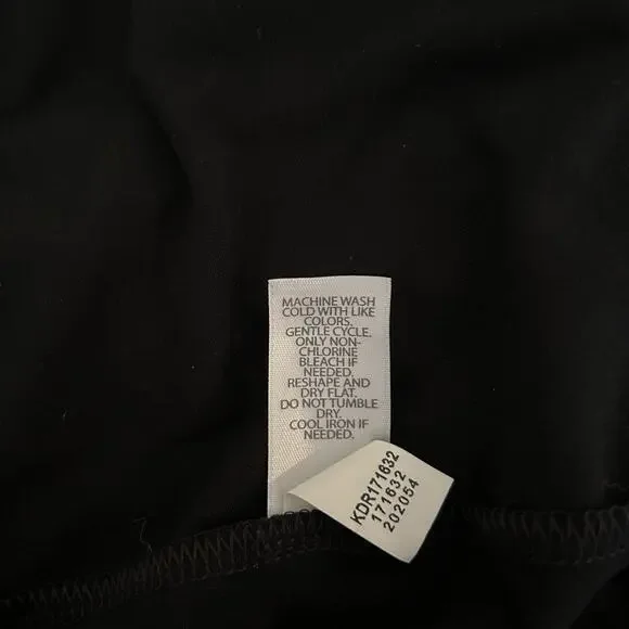 J. JILL Wearever Women’s Black White Polka Dot Faux Wrap Jersey Dress Size PL - Picture 11 of 12